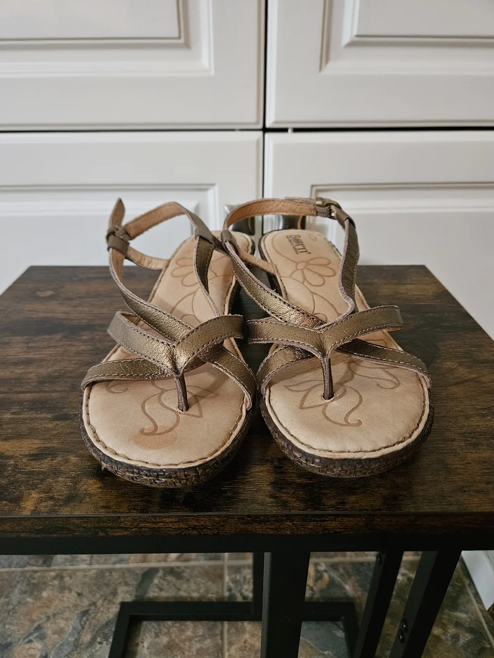 Born Bronze Wedge Comfort Sandals Resortwear Earthy Granola Boho Luxe Vacation